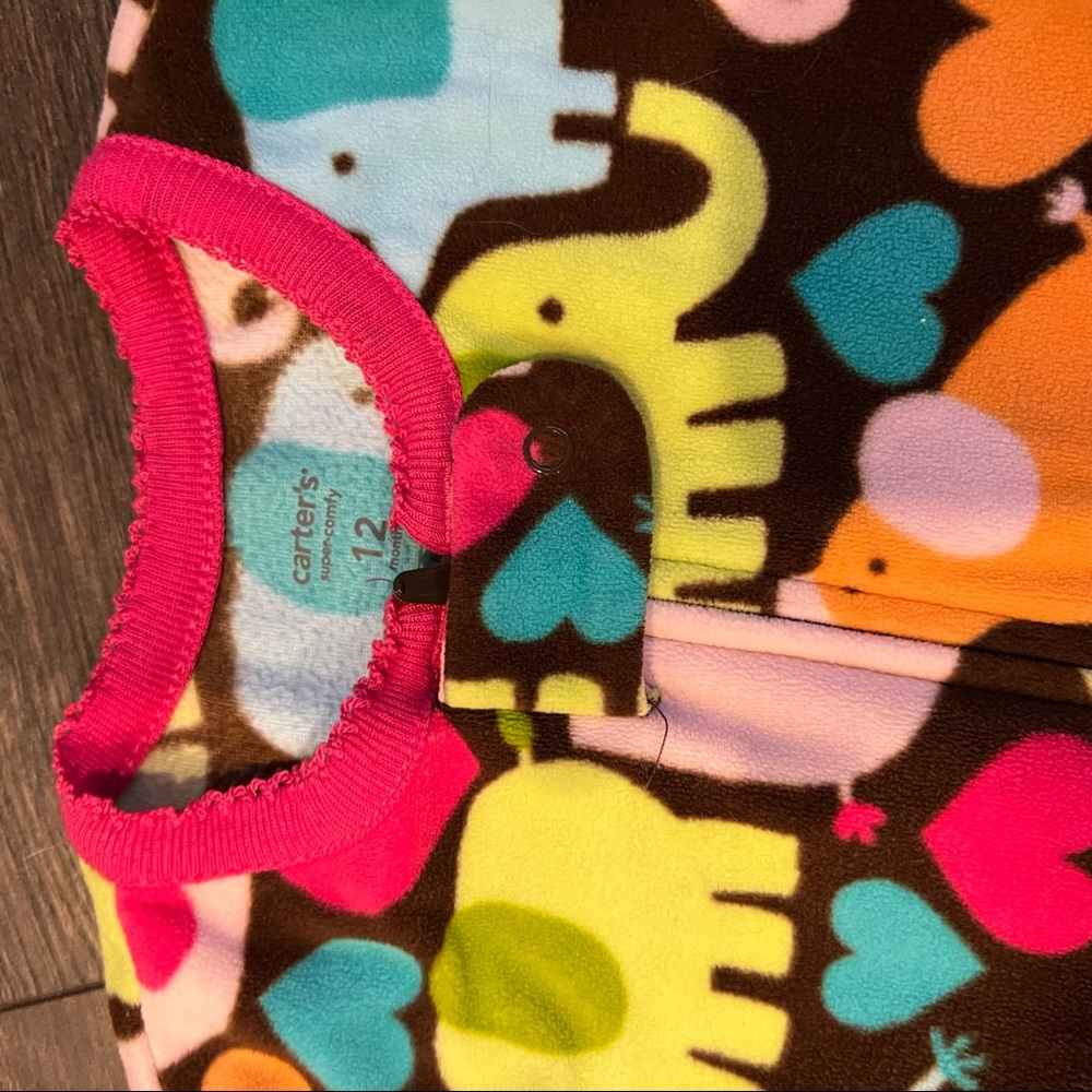 🌷5/$13! Carters Fleece Elephant Pajamas - Picture 2 of 2